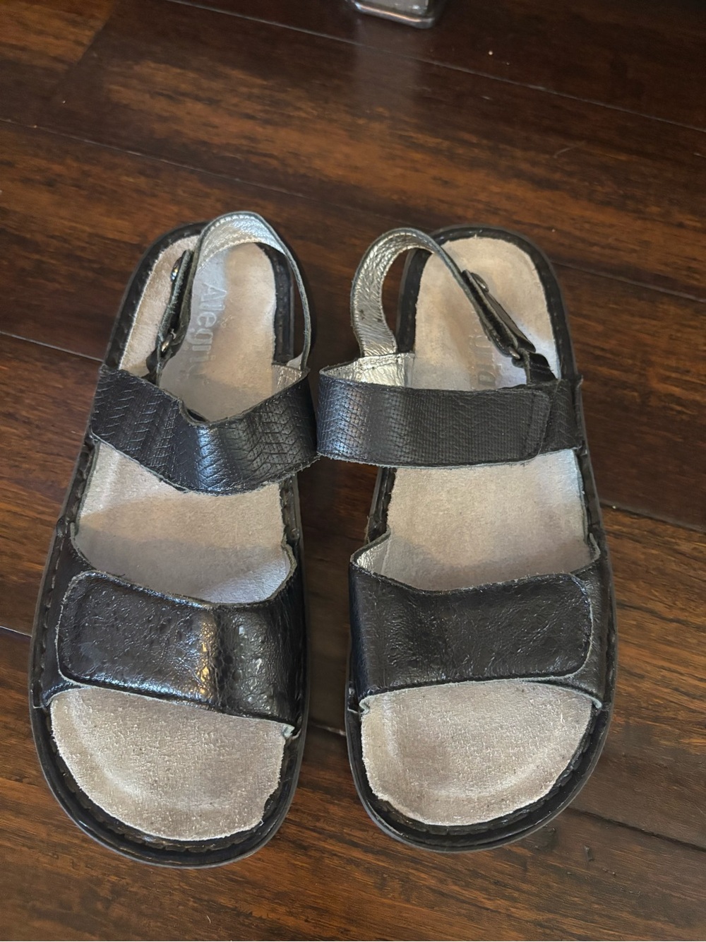 Alegria Verona black leather sandals